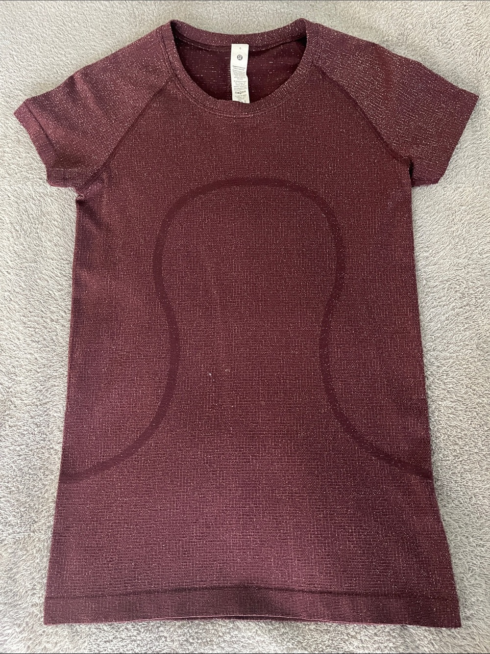 lululemon athletica Short Sleeve Seamless Top - Burgundy